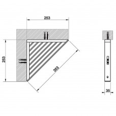 Полка металлическая Gessi Rettangolo 20861-031 угловая