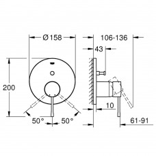 Змішувач прихованого монтажу для ванни/душу Grohe Essence 24167DL1 теплий захід сонця (рожеве золото)