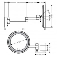 Косметичне дзеркало Hansgrohe AddStoris 41790670 з LED підсвічуванням чорний матовий