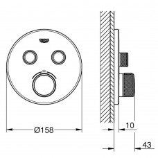 Смеситель скрытого монтажа Grohtherm Grohe SmartControl 29119DC0 с термостатом