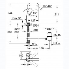 Змішувач для раковини Grohe Essence 32628DL1 L-Size, теплий захід сонця (рожеве золото)