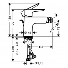 Смеситель для биде Hansgrohe Talis E 71720140