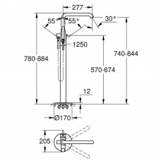 Смеситель для ванны Grohe Essence 25248GN1 напольный, брашированное золото