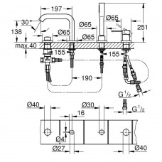 Смеситель для ванны Grohe Essence 25251GN1 брашированное золото