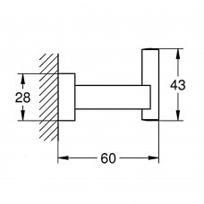 Крючок Grohe Essentials Cube 40511DC1 одинарный суперсталь