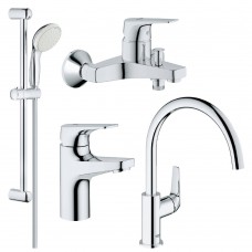 Набір змішувачів для ванни та кухні Grohe Bau Flow 121640K (4 в 1)