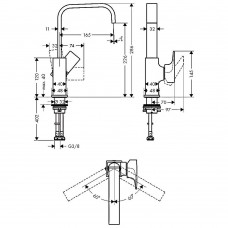 Змішувач для раковини Hansgrohe Metropol 32511140 бронза