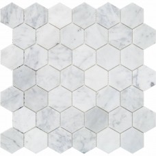 Мозаика Mozaico De Lux C-Mos Hexagon Bianco Carrara Pol 30,5х30,5 см