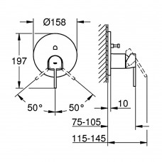 Змішувач прихованого монтажу для ванни/душу Grohe Plus 24060DC3 суперсталь