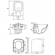 Унітаз підвісний Cersanit Larga Ew Clean On CET В332 з дюропластовим сидінням Slim Wrap Soft Close