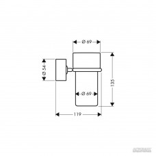 Склянка Axor Uno 41534000 з тримачем хром/білий