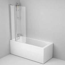 Шторка для ванны AM PM Gem WU90BS-D3W5-140CT 80х140 см, распашная с неподвижной стенкой, профиль хром, стекло прозрачное