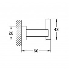 Крючок Grohe Essentials Cube 40511AL1 одинарный графит матовый