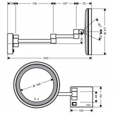 Косметическое зеркало Hansgrohe AddStoris 41790000 с LED подсветкой хром