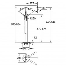 Смеситель для ванны Grohe Essence 25248DC1 суперсталь