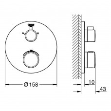 Смеситель скрытого монтажа Grohe Grohtherm 1022082430 с термостатом, черный матовый