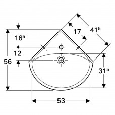 Раковина Geberit Selnova 501.050.00.5 кутова 59 см