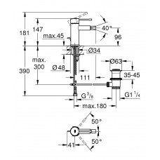 Essence Одноважільний змішувач для біде 1/2" S-розміру (24178001)