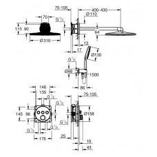 Grohtherm SmartControl Прихована душова система з Rainshower SmartActive 310 (34863KF0)