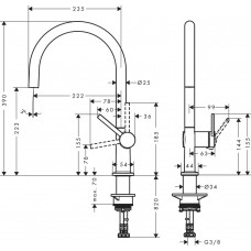 Змішувач hansgrohe Talis M54 для кухонної мийки, чорний матовий 72804670