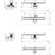 Монтажний комплект для стандартної/плоскої установки hansgrohe RainDrain Allround 700 мм 56186800