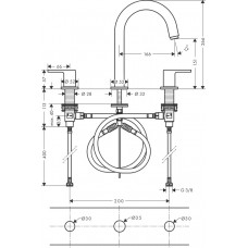 Змішувач hansgrohe Vernis Shape для раковини із зливним гарнітуром, хром 71563000