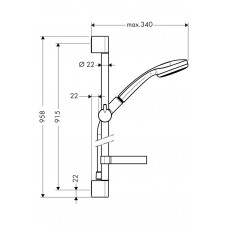 Душовий набір hansgrohe Croma 100 Mono/Unica C 27724000 хром