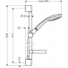 Душовий набір hansgrohe Croma 100 Vario/Unica C 27771000 хром