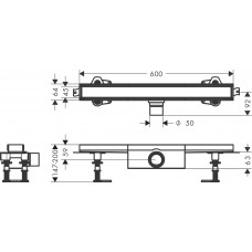 Монтажний комплект для стандартної установки hansgrohe RainDrain Compact 600 мм 56175000