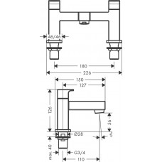 Змішувач hansgrohe Vernis Shape на борт ванни, хром 71452000