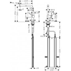 Змішувач hansgrohe Talis M54 для кухонної мийки з висувним душем, хром 72809000