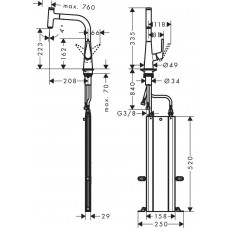 Змішувач hansgrohe Talis Select M51 для кухонної мийки, під сталь 73852800