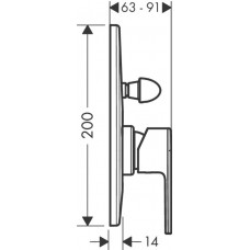 Змішувач hansgrohe Vernis Shape для душу 71458000 хром