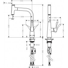 Змішувач hansgrohe Metris Select для кухонної мийки 14857800 під сталь