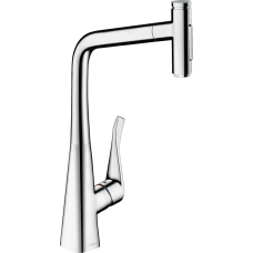 Змішувач hansgrohe Metris M71 для кухонної мийки з висувним душем, хром 73816000