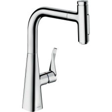 Змішувач hansgrohe Metris Select M71 для кухонної мийки з висувним душем, хром 73817000