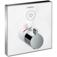 Термостат hansgrohe ShowerSelect Glass для одного споживача скляний, білий / хром 15737400