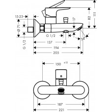 Змішувач hansgrohe Talis E для ванны, бронза матовий 71740140