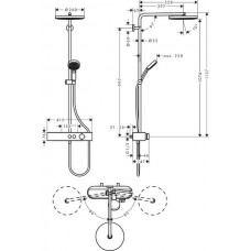 Душова система hansgrohe Pulsify Showerpipe 260 1jet EcoSmart з термостатом 24221000 хром
