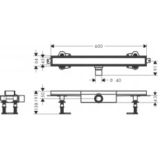 Монтажний комплект для плоскої установки hansgrohe RainDrain Compact 700 мм 56165000