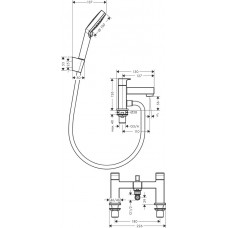 Змішувач hansgrohe Vernis Shape на борт ванни, чорний матовий 71462670