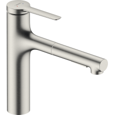 Змішувач hansgrohe Zesis M33 з висувним зливом для кухонної мийки, під сталь 74822800