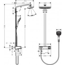 Душова система hansgrohe Raindance Select E 2jet EcoSmart 27283400 білий/хром