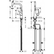 Змішувач hansgrohe Talis Select M51 для кухонної мийки, під сталь 73853800