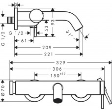 Змішувач hansgrohe Tecturis S для ванни, білий матовий 73422700