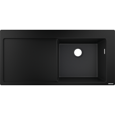 Мийка для кухні hansgrohe S51 S514-F450 43314170 чорний графiт з сушилкою зліва