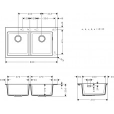 Мийка для кухні hansgrohe S51 S510-F770, чорний графіт 43316170