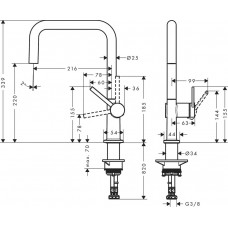 Змішувач hansgrohe Talis M54 для кухонної мийки, хром 72806000