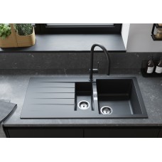 Мийка для кухні hansgrohe S52 S520-F530 43357170 з сушилкою зліва, чорний графіт