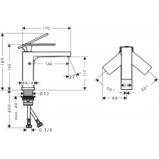 Змішувач hansgrohe Tecturis E для раковини без зливного гарнітура, бронза 73011140